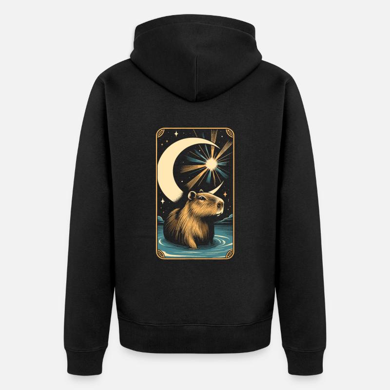 Capybara Capybara Lune - Veste à capuche bio Premium Unisexe - noir