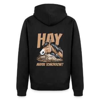 Sports équestres équestres à cheval - Veste à capuche bio Premium Unisexe - noir - Dos - Nico (187cm)