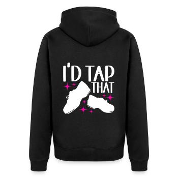 Stepptanz Stepptänzer - Unisex Premium Bio Zip Hoodie - Schwarz - Hinten - Nico (187cm)