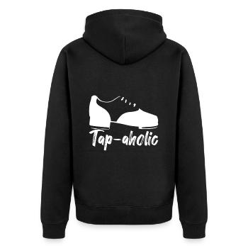 Stepptanz Stepptänzer - Unisex Premium Bio Zip Hoodie - Schwarz - Hinten - Nico (187cm)