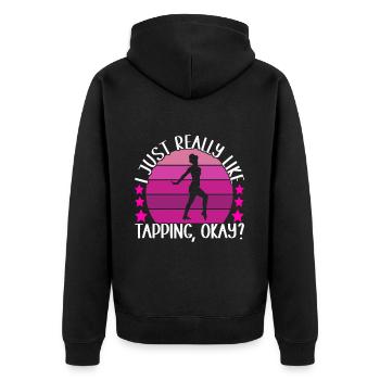 Tap Dance Tap Dancer - Unisex Premium Organic Zip Hoodie - black - Back - Nico (187cm)