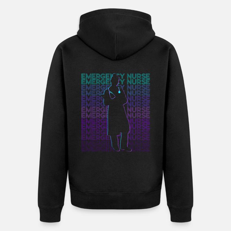 Notfallschwester ER Krankenschwester Retro - Unisex Premium Bio Zip Hoodie - Schwarz