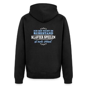 Ruhestand Rentner Pensioner Klavier-Spieler - Unisex Premium Bio Zip Hoodie - Schwarz - Hinten - Nico (187cm)