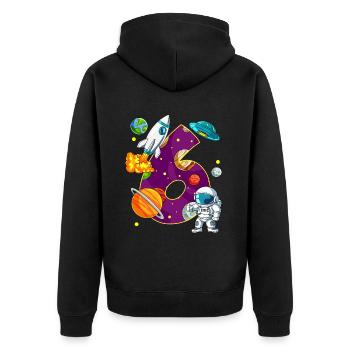 6 Anniversaire Astronaute de l’espace 6 ans - Veste à capuche bio Premium Unisexe - noir - Dos - Nico (187cm)