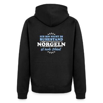 Retraités Retraités Retraités Retardataires - Veste à capuche bio Premium Unisexe - noir - Dos - Nico (187cm)