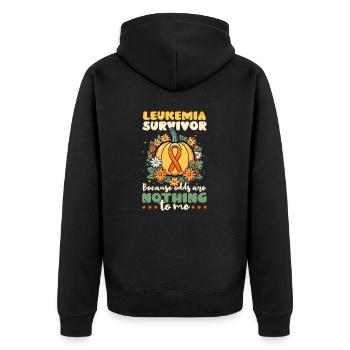 Leukemia Awareness Survivor Odds Nothing To Me - Unisex Premium Organic Zip Hoodie - black - Back - Nico (187cm)
