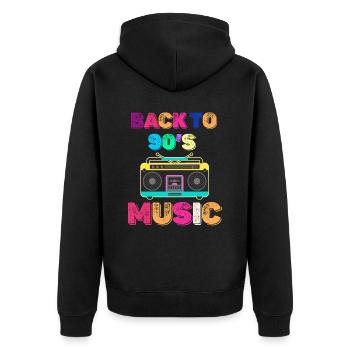 Retour aux années 90 Mélomanes Boomer - Veste à capuche bio Premium Unisexe - noir - Dos - Nico (187cm)