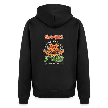 Leukämie-Bewusstseins-Überlebender kam Faught Won - Unisex Premium Bio Zip Hoodie - Schwarz - Hinten - Nico (187cm)