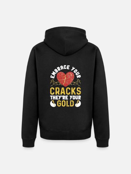 Kintsugi Kintsukuroi Imperfect japan - Unisex Premium Bio Zip Hoodie - Schwarz