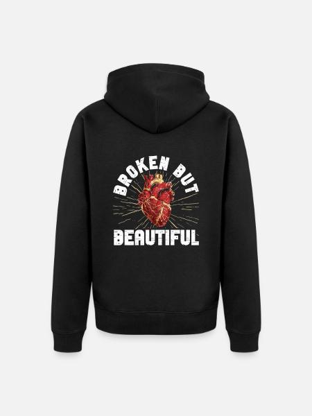 Kintsugi Kintsukuroi Ufuldkommen Japan - Premium økologisk unisex-hættejakke - sort