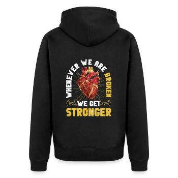 Kintsugi Kintsukuroi Imperfect japan - Unisex Premium Bio Zip Hoodie - Schwarz - Hinten - Nico (187cm)