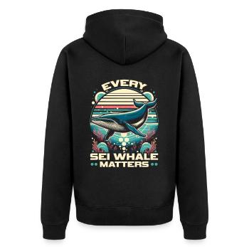 Espèces en voie de disparition Droits des animaux du rorqual boréal - Veste à capuche bio Premium Unisexe - noir - Dos - Nico (187cm)