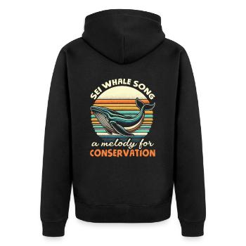 Gefährdete Arten Seiwal Tierrechte - Unisex Premium Bio Zip Hoodie - Schwarz - Hinten - Nico (187cm)