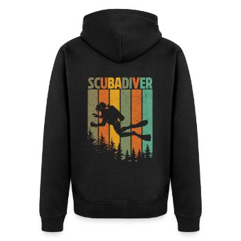 Diving Diver Ocean Lovers - Unisex Premium Organic Zip Hoodie - black - Back - Nico (187cm)