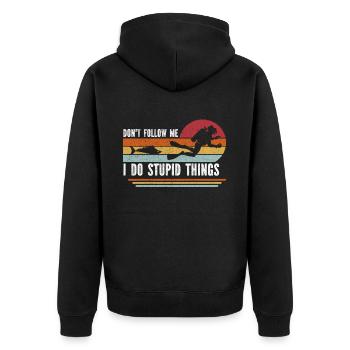 Diving Diver Ocean Lovers - Unisex Premium Organic Zip Hoodie - black - Back - Nico (187cm)