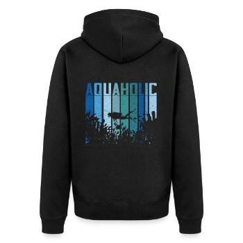 Diving Diver Ocean Lovers - Unisex Premium Organic Zip Hoodie - black - Back - Nico (187cm)