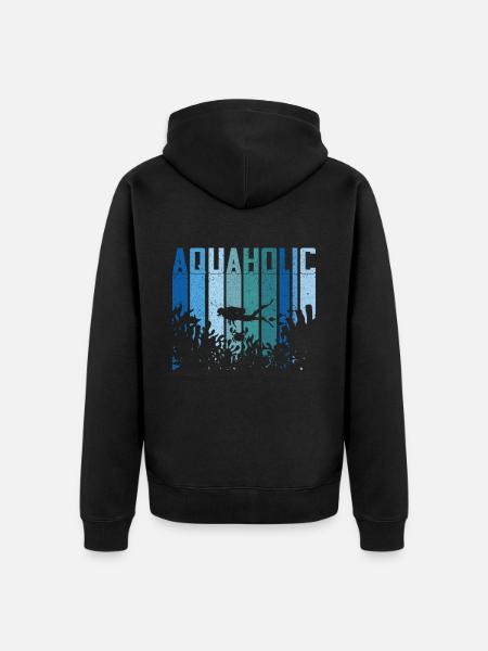 Diving Diver Ocean Lovers - Unisex Premium Organic Zip Hoodie - black