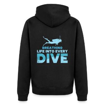 Diving Diver Ocean Lovers - Unisex Premium Organic Zip Hoodie - black - Back - Nico (187cm)