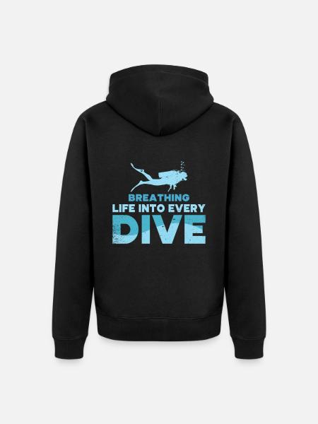 Diving Diver Ocean Lovers - Unisex Premium Organic Zip Hoodie - black