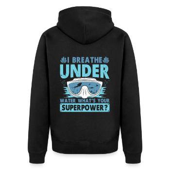 Diving Diver Ocean Lovers - Unisex Premium Organic Zip Hoodie - black - Back - Nico (187cm)