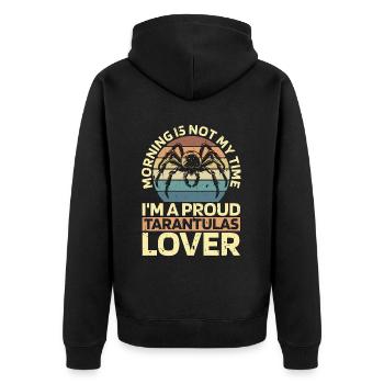 Tarantula's Lover Morning Is Not My Time Arachnid - Unisex Premium Organic Zip Hoodie - black - Back - Nico (187cm)