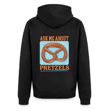 Brezel Brezeln Brezelliebhaber Geschenk - Unisex Premium Bio Zip Hoodie - Schwarz - Hinten - Nico (187cm)