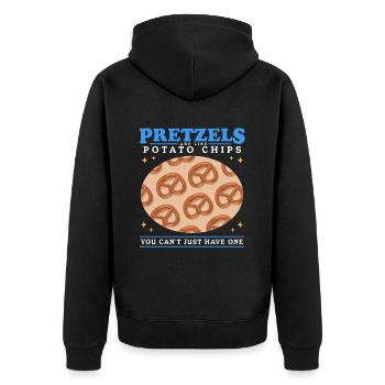 Brezel Liebhaber lustige Brezeln Geschenk - Unisex Premium Bio Zip Hoodie - Schwarz - Hinten - Nico (187cm)
