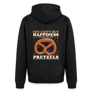 Brezel Liebhaber | lustige Brezeln Geschenk - Unisex Premium Bio Zip Hoodie - Schwarz - Hinten - Nico (187cm)