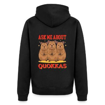 Quokka kangourou à queue courte kangourou cadeau - Veste à capuche bio Premium Unisexe - noir - Dos - Nico (187cm)