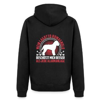 Lagotto Romagnolo me protège chien d’eau - Veste à capuche bio Premium Unisexe - noir - Dos - Nico (187cm)