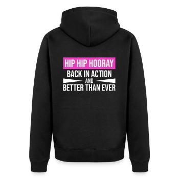 Hip Replacement Surgery Arthroplasty - Unisex Premium Organic Zip Hoodie - black - Back - Nico (187cm)