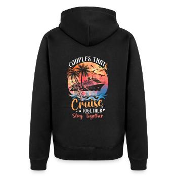 Couples That Cruise Together Stay Together - Unisex Premium Bio Zip Hoodie - Schwarz - Hinten - Nico (187cm)