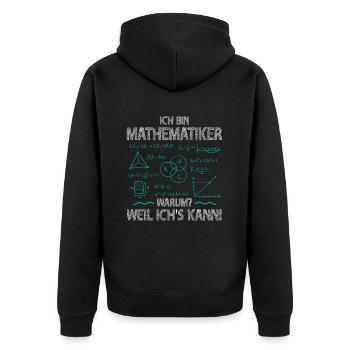 Je suis mathématicien parce que je peux être enseignant - Veste à capuche bio Premium Unisexe - noir - Dos - Nico (187cm)