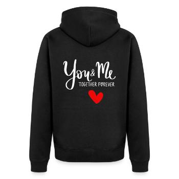 AMOUR Coeur Saint Valentin Amour Coeur Romance - Veste à capuche bio Premium Unisexe - noir - Dos - Nico (187cm)