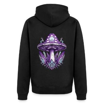 Plume Mandala champignons spirituel Dream Catcher - Veste à capuche bio Premium Unisexe - noir - Dos - Nico (187cm)