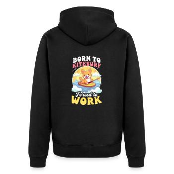 Kite Surfing Born To Kite Surf Forces Work - Unisex Premium Organic Zip Hoodie - black - Back - Nico (187cm)