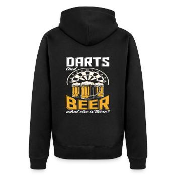 Dart bière passe-temps cadeau - Veste à capuche bio Premium Unisexe - noir - Dos - Nico (187cm)