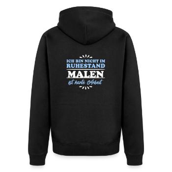 Retirement Pensioner Pensioner Painter - Unisex Premium Organic Zip Hoodie - black - Back - Nico (187cm)