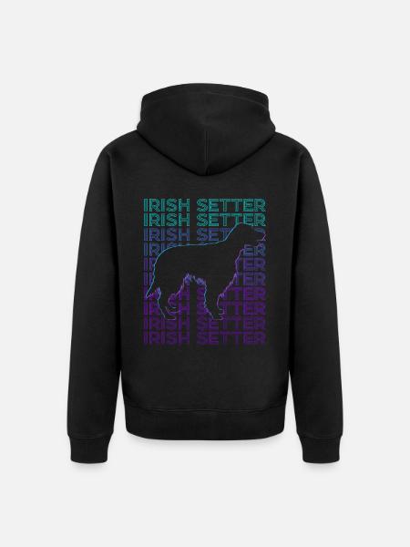 Irish Setter Dog Retro - Unisex Premium Organic Zip Hoodie - black