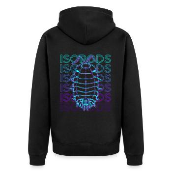Isopods Collector Retro - Unisex Premium Organic Zip Hoodie - black - Back - Nico (187cm)