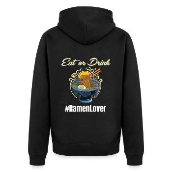 Mangez ou buvez #ramenlover bol chaud - Veste à capuche bio Premium Unisexe - noir - Dos - Nico (187cm)
