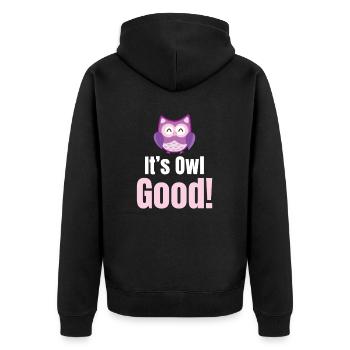 C’est bon hibou ! Costume d’Halloween Jeux de mots - Veste à capuche bio Premium Unisexe - noir - Dos - Nico (187cm)