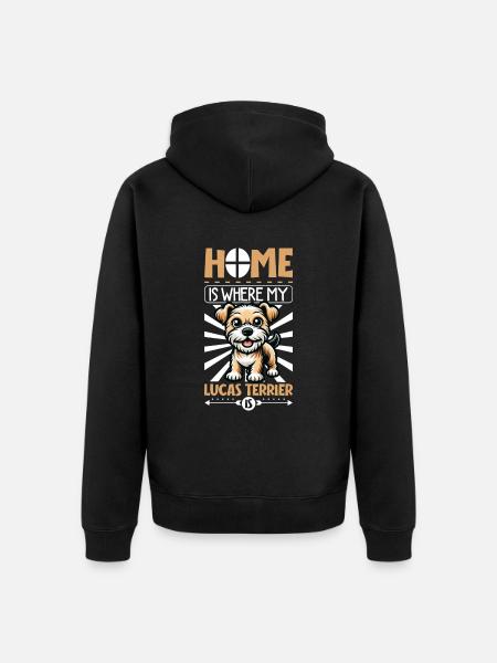 Zuhause - Lucas Terrier - Unisex Premium Bio Zip Hoodie - Schwarz