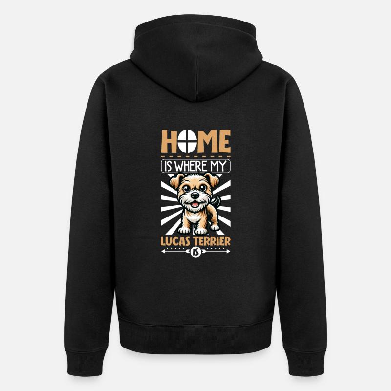 Zuhause - Lucas Terrier - Unisex Premium Bio Zip Hoodie - Schwarz