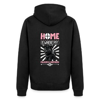 Zuhause - Ca de bestiar - Unisex Premium Bio Zip Hoodie - Schwarz - Hinten - Nico (187cm)