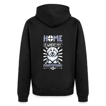 Home - Maremma Abruzzo Shepherd Dog - Unisex Premium Organic Zip Hoodie - black - Back - Nico (187cm)