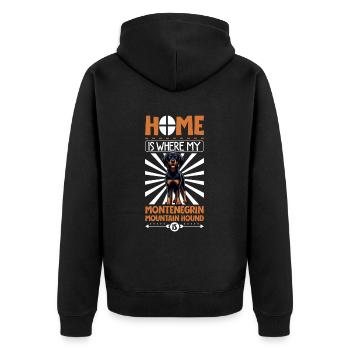 Home - Montenegrin Mountain Hound - Unisex Premium Organic Zip Hoodie - black - Back - Nico (187cm)