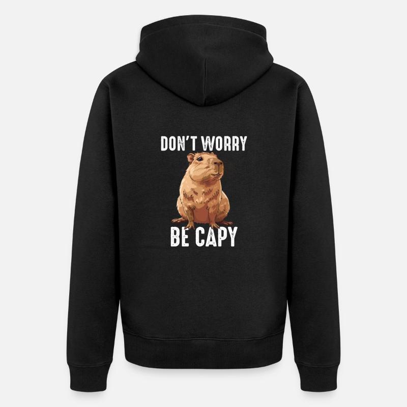 Capybara be capy - Unisex Premium Bio Zip Hoodie - Schwarz