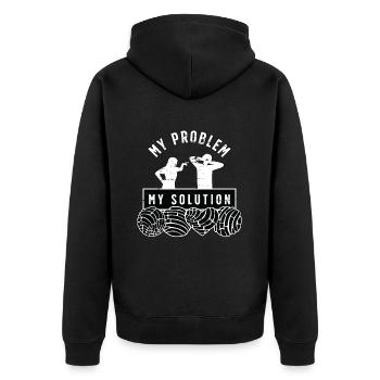 Conchas amant mon problème ma solution pictogramme papa - Veste à capuche bio Premium Unisexe - noir - Dos - Nico (187cm)