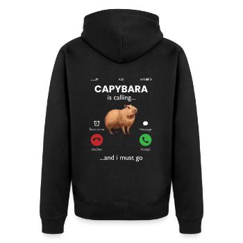 Capybara appelle - Veste à capuche bio Premium Unisexe - noir - Dos - Nico (187cm)